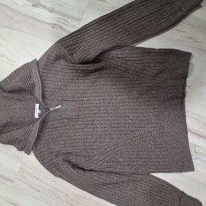 Hooked Up by IOT Brown Ribbed Sweater
